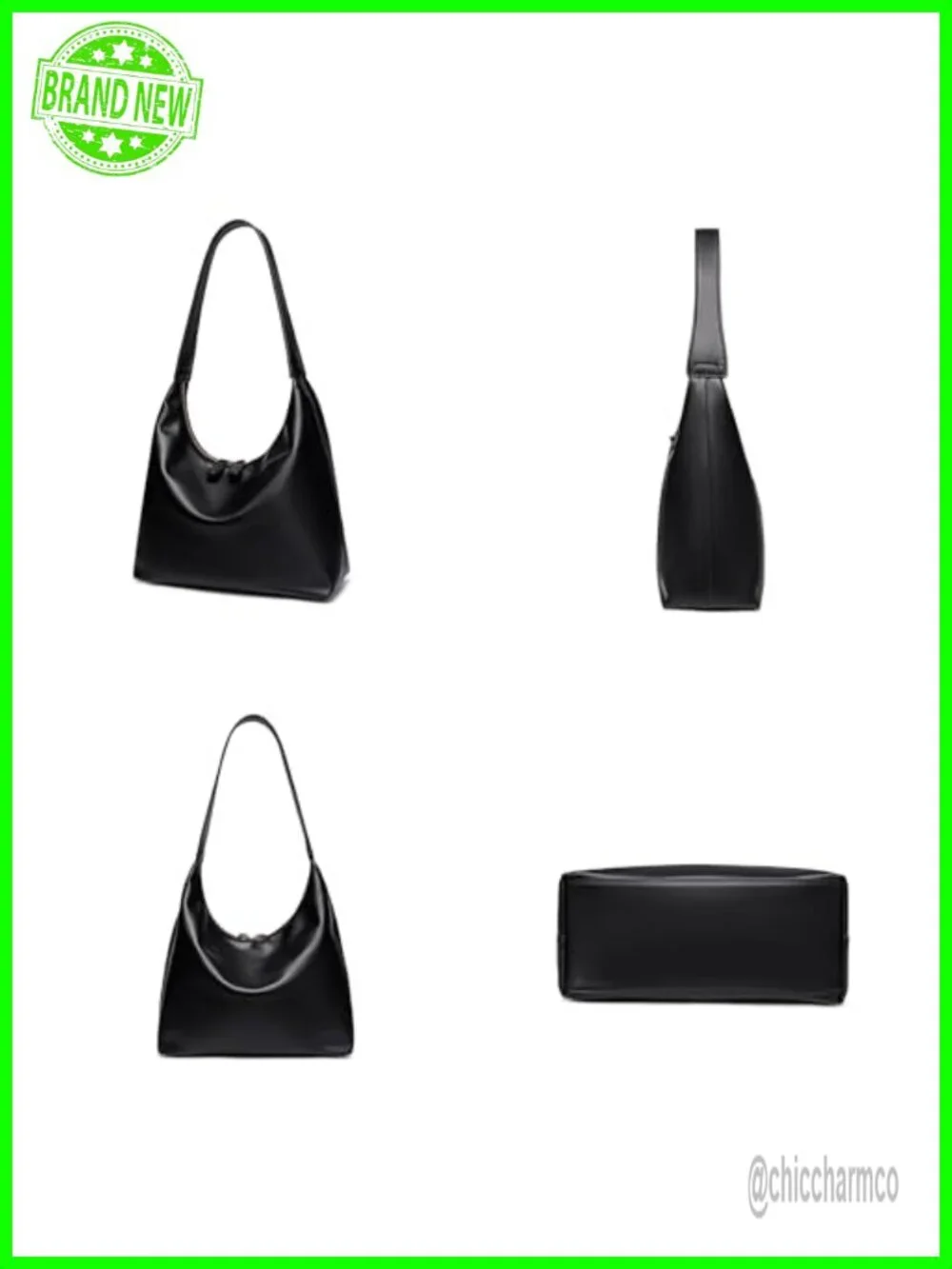 Small PU Leather Hobo Shoulder Bag Women Cute Double Zipper Underarm Purse